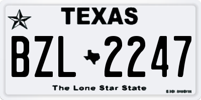 TX license plate BZL2247