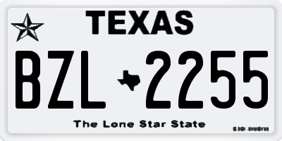TX license plate BZL2255
