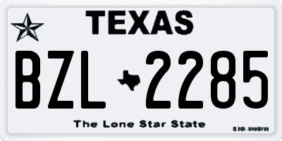 TX license plate BZL2285