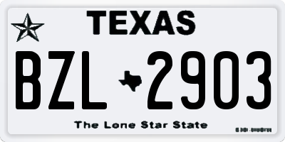 TX license plate BZL2903