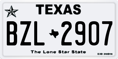 TX license plate BZL2907