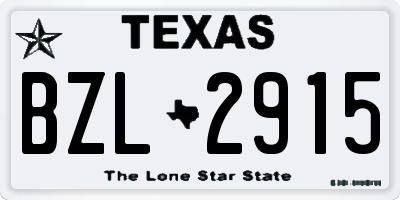 TX license plate BZL2915