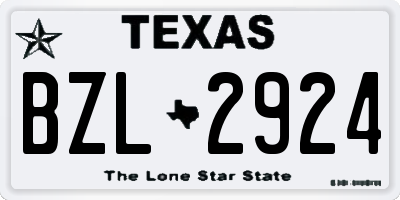 TX license plate BZL2924