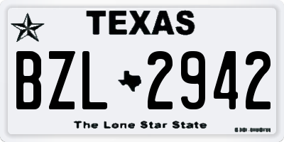 TX license plate BZL2942
