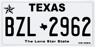 TX license plate BZL2962