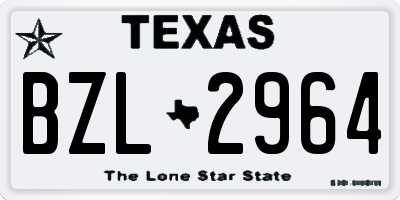 TX license plate BZL2964