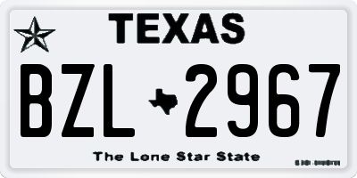 TX license plate BZL2967