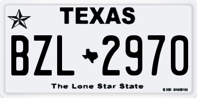 TX license plate BZL2970