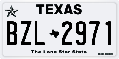 TX license plate BZL2971