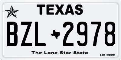 TX license plate BZL2978