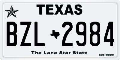 TX license plate BZL2984