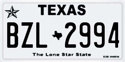 TX license plate BZL2994