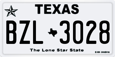 TX license plate BZL3028