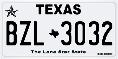 TX license plate BZL3032