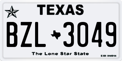 TX license plate BZL3049