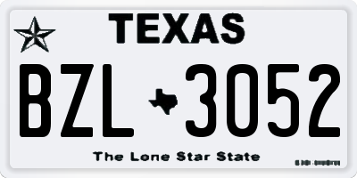 TX license plate BZL3052