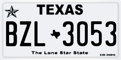 TX license plate BZL3053