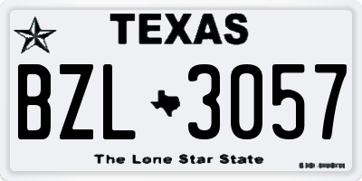 TX license plate BZL3057