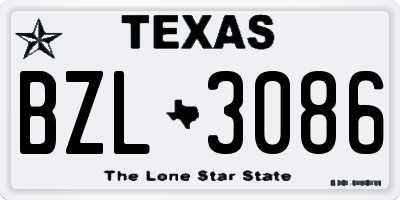 TX license plate BZL3086