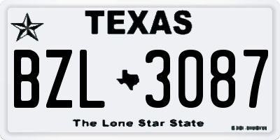 TX license plate BZL3087