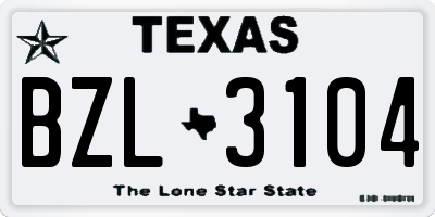 TX license plate BZL3104