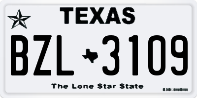 TX license plate BZL3109