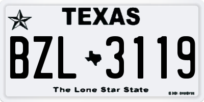 TX license plate BZL3119