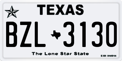 TX license plate BZL3130