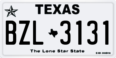 TX license plate BZL3131