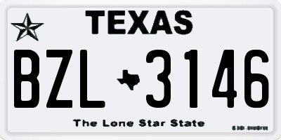 TX license plate BZL3146
