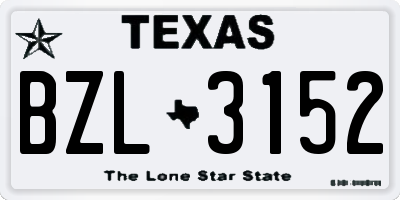 TX license plate BZL3152
