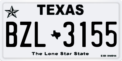 TX license plate BZL3155