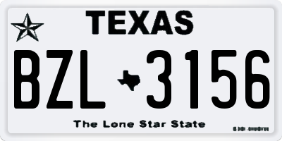 TX license plate BZL3156