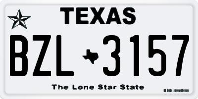 TX license plate BZL3157
