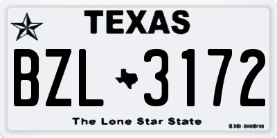 TX license plate BZL3172