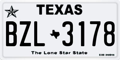 TX license plate BZL3178