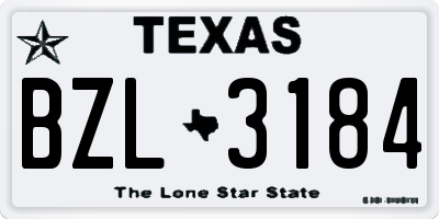 TX license plate BZL3184