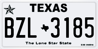 TX license plate BZL3185