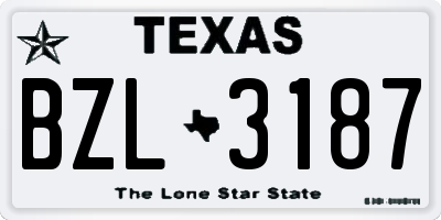 TX license plate BZL3187