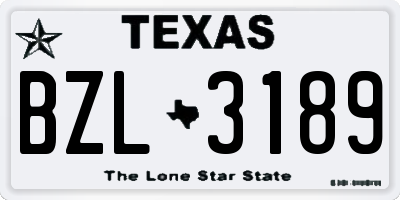 TX license plate BZL3189