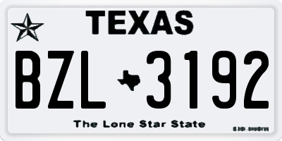 TX license plate BZL3192