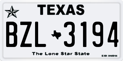 TX license plate BZL3194