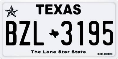 TX license plate BZL3195