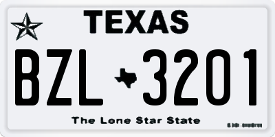 TX license plate BZL3201