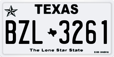 TX license plate BZL3261