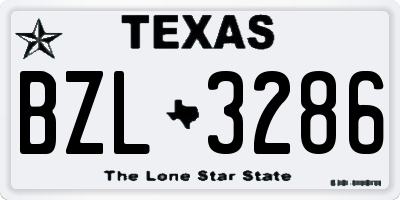 TX license plate BZL3286
