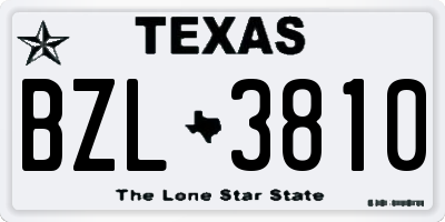 TX license plate BZL3810