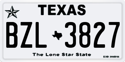 TX license plate BZL3827