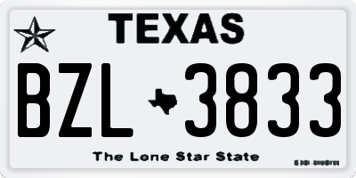 TX license plate BZL3833