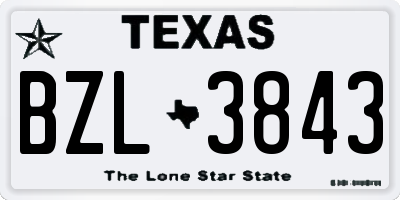 TX license plate BZL3843